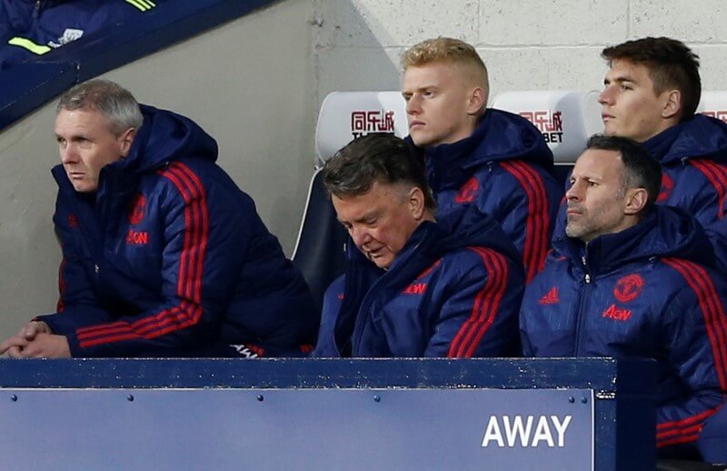 Football Soccer - West Bromwich Albion v Manchester United - Barclays Premier League - The Hawthorns - 6/3/16 Manchester United manager Louis Van Gaal and assistant manager Ryan Giggs  Action Images via Reuters / Carl Recine Livepic