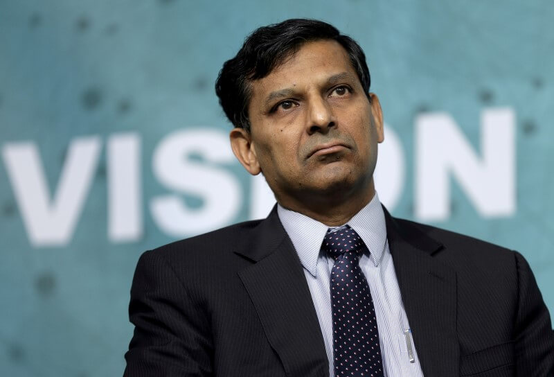 Governor of the Reserve Bank of India Raghuram Rajan speaks at a forum on financial development at the 2016 IMF World Bank Spring Meeting in Washington April 17, 2016. REUTERS/Joshua Roberts/File Photo