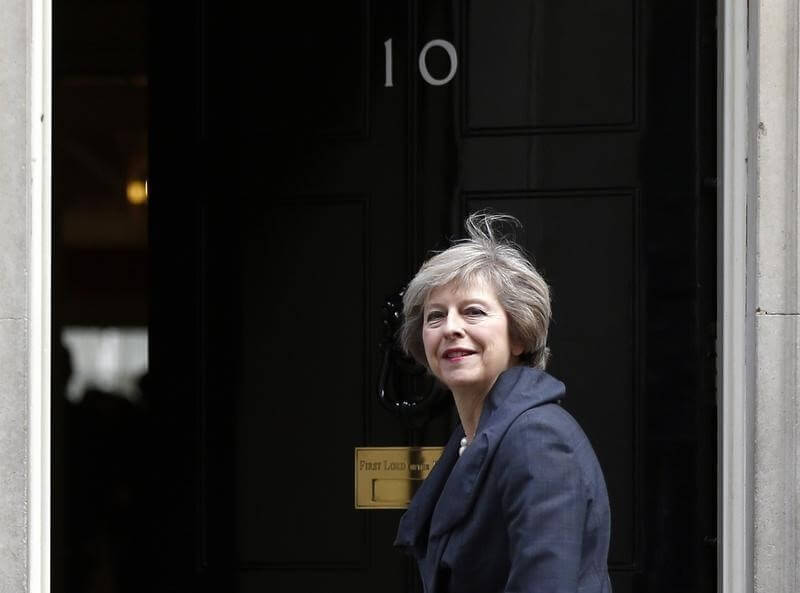 Britain's Home Secretary Theresa May, who is due to take over as prime minister on Wednesday, arrives for a cabinet meeting at number 10 Downing Street, in central London, Britain July 12, 2016. REUTERS/Neil Hall